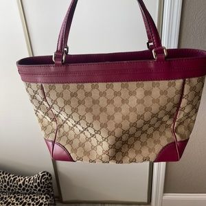 Gucci Canvas Mayfair Handle Bag Burgundy M